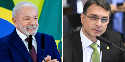 Lula e Flávio Bolsonaro