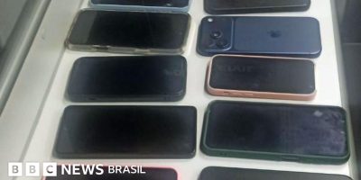 Legenda da foto, Celulares furtados no Lollapalooza, em São Paulo, recuperados pela polícia