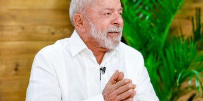 Presidente da Republica Luiz Inacio Lula da Silva durante entrevista ao vivo para a TV Record Bahia.