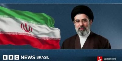 Legenda da foto, Mensagem de Mojtaba Khamenei foi lida na TV estatal iraniana nesta quinta-feira