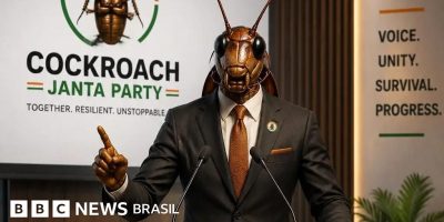 Legenda da foto, O "Partido do Povo Barata" adotou uma abordagem irreverente na Índia