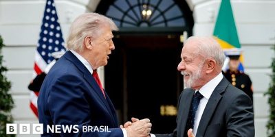 Legenda da foto, Trump e Lula voltaram a falar na sexta-feira, em conversa por telefone