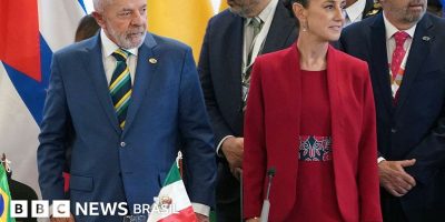 Legenda da foto, Lula e a presidente do México, Claudia Sheinbaum