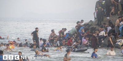 Legenda da foto, Estimativas oficiais apontam que pelo menos 18 pessoas morreram tentando chegar ...