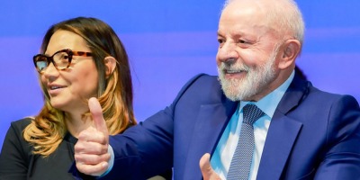 Presidente Lula e a primeira-dama Janja, durante a cerimônia de abertura da 5ª Conferência Nac...