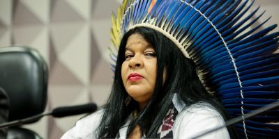 Ministra Sônia Guajajara durante sessão na Comissão dos Direitos Humanos em Brasília (DF), no...